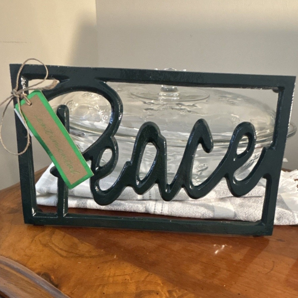 Sentimental Hunter Green 10" Metal‎ Kitchen Trivet